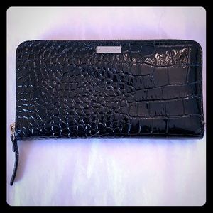 Kate Spade black croc wallet